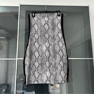 Express - snake print strapless dress